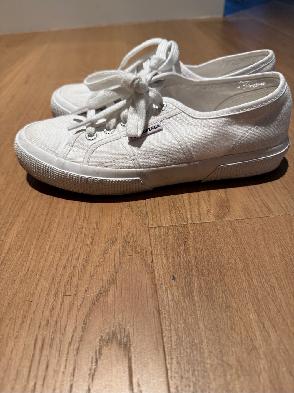 Superga White Canvas Low-Top Sneakers - Picture 3 of 9